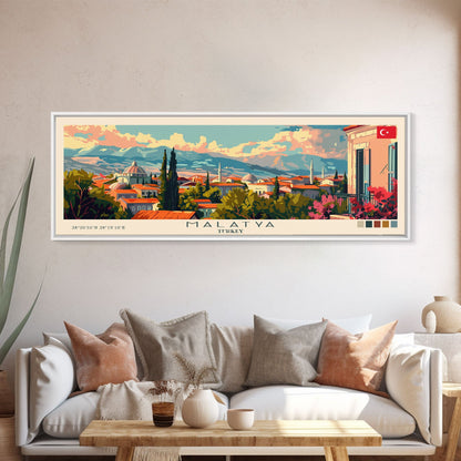 Malatya, Türkei – Kunstdruck, Panorama-Stadtbild, Reisekunst, Wanddekoration, Urlaubsgeschenk, gerahmter Leinwanddruck oder Metallbild