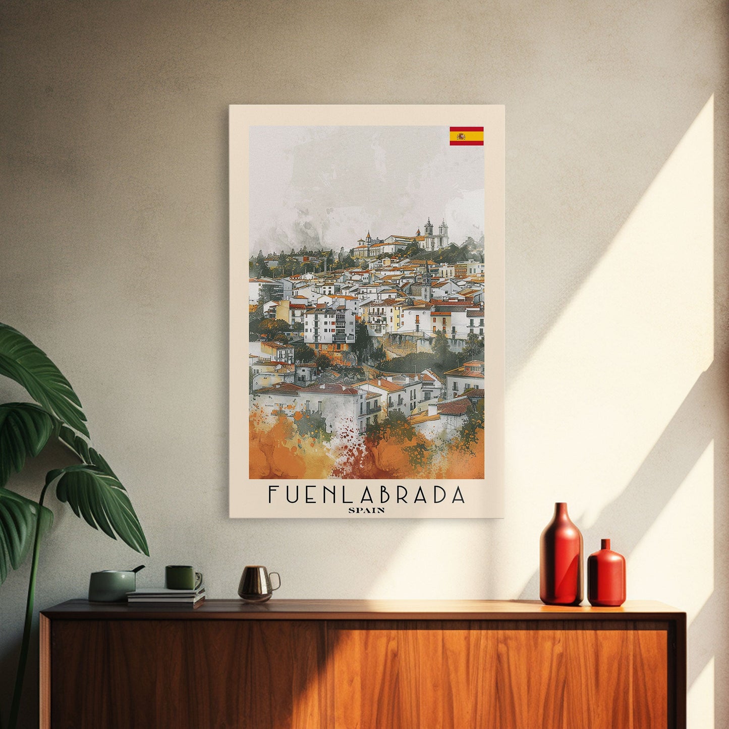 Fuenlabrada, Spain Travel Poster Art, Framed Canvas Print for Living Room or Bedroom, Spanish Wall Art, Home Decoration