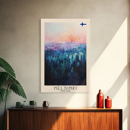 Helsinki Finland Skyline Art Print, Framed Canvas Wall Art, Living Room Decor, Office Art, Cityscape Poster, Home Decor, Travel Poster Art