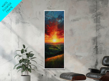 Calm Forest Pond Koi Fish Tranquil Living Room Art Framed Canvas Print Tall Art Japanese Style Art