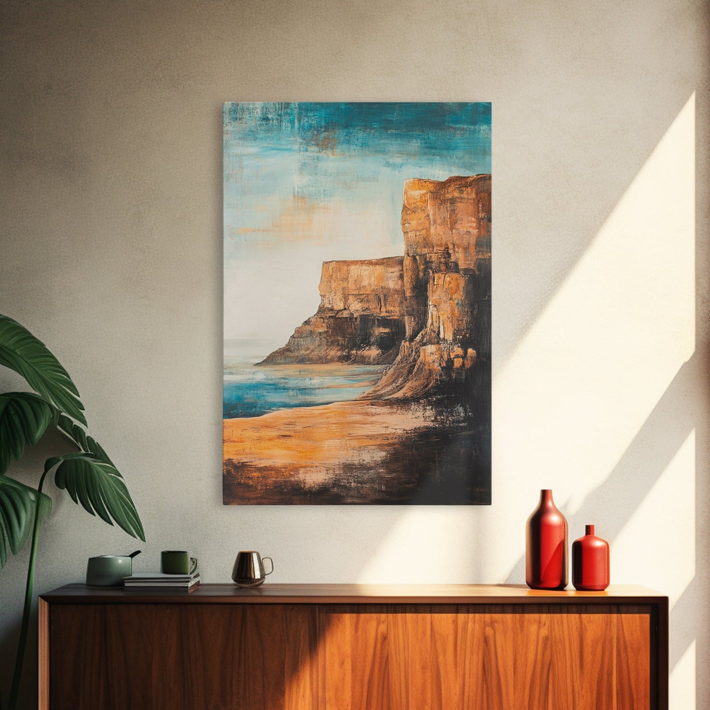 Irish Cliffs Painting, Ireland painting, coastal decor, landscape painting, nautical wall art, seascape painting, Canvas Print