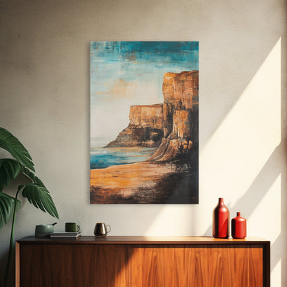 Irish Cliffs Painting, Ireland painting, coastal decor, landscape painting, nautical wall art, seascape painting, Canvas Print