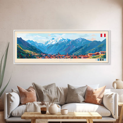 Chincha, Peru Travel Poster Panoramic Canvas Print, Chincha, Peru Painting, Peru Art, Chincha Travel Art, Guest Room Painting
