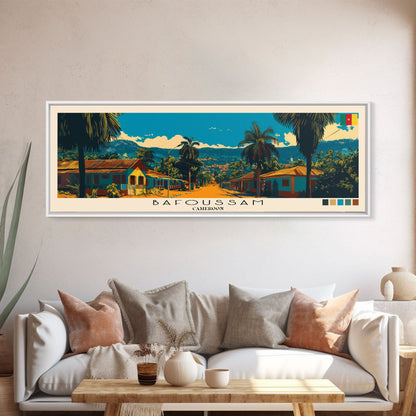 Bafoussam, Cameroon Panoramic Canvas Print, Bafoussam, Cameroon Painting, Cameroon Art, Bafoussam Travel Poster, Travel Art, Living Room Painting