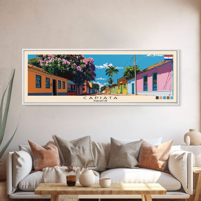 Capiata, Paraguay Panoramic Canvas Print, Capiata, Paraguay Painting, Paraguay Art, Capiata Travel Poster, Travel Art, Guest Room Painting