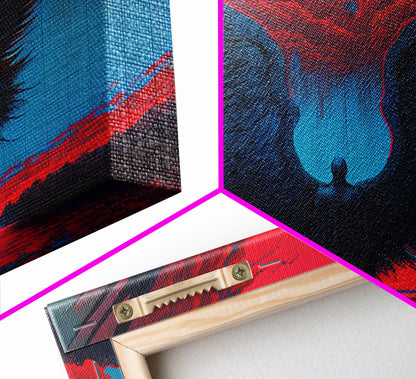 Angel Gabriel, Angelic Art, Gothic Angel Framed canvas print, cool colorful wall decor