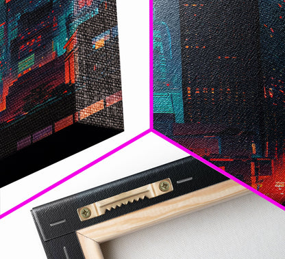 Night Cityscape Skyscrapers Dark Fine Art Print, Wall Art Print, Wall Poster, Wall Decor