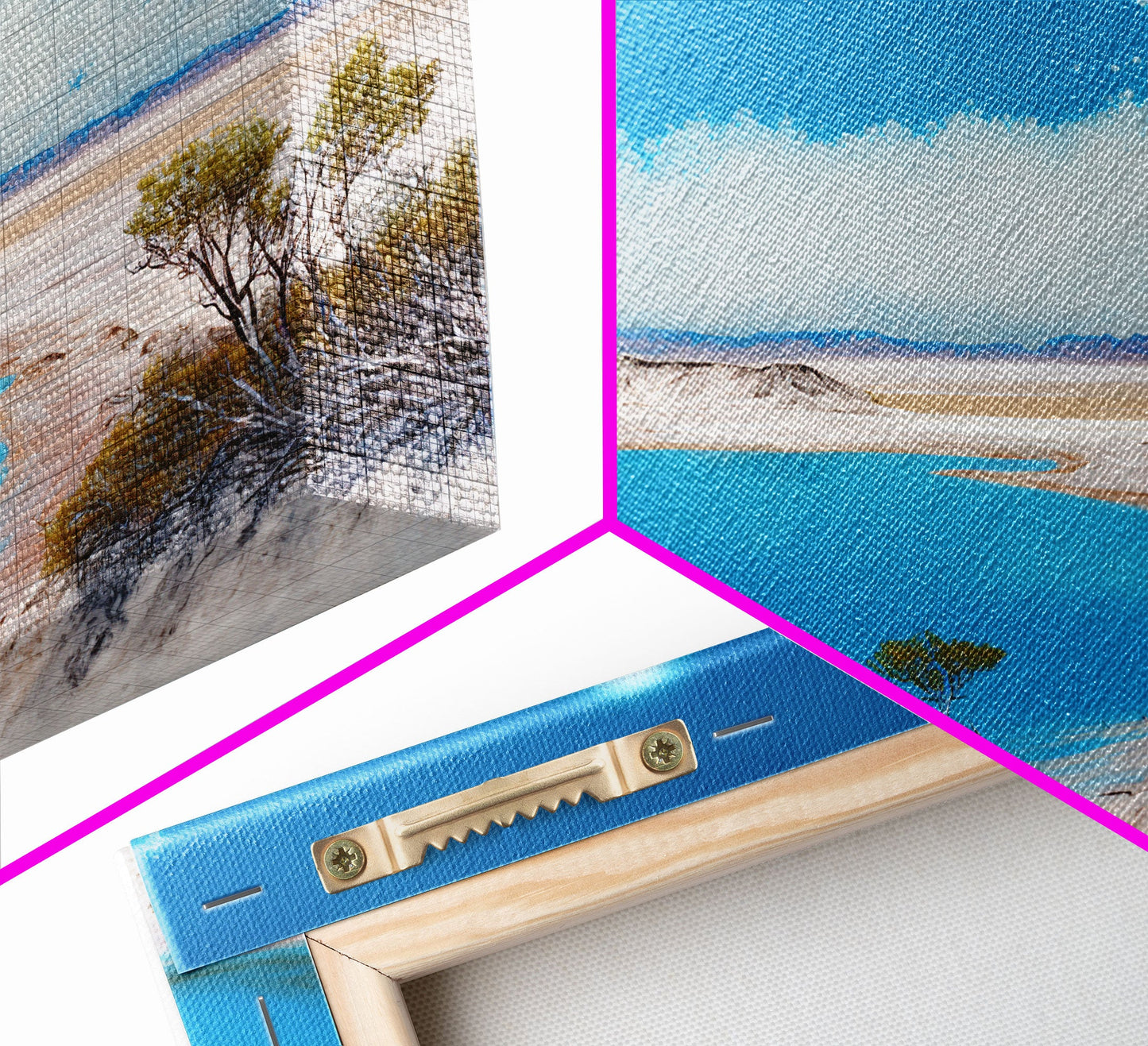 The Blue Lagoon, Tropical Wall Art, Beach Ocean Art, Framed Canvas Print, Colorful Beach House Decor, Above Sofa Art