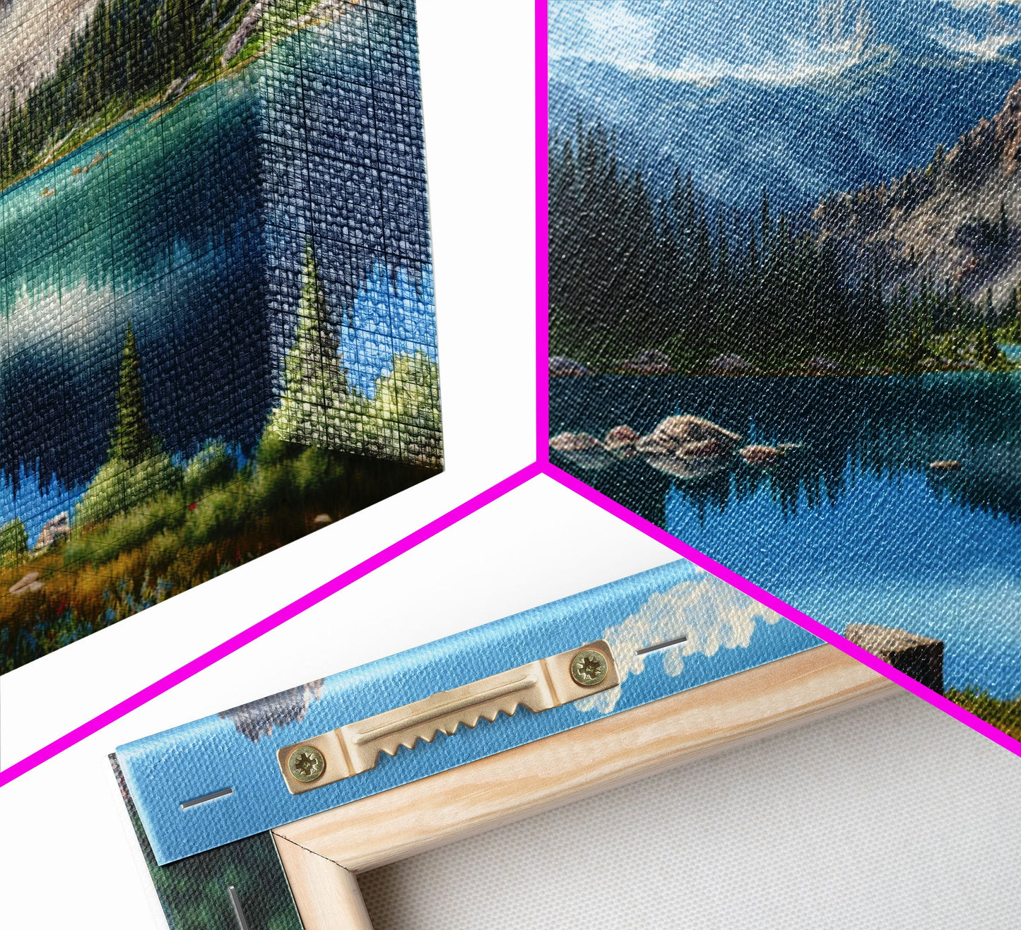 Calm and Serene Landscape Painting, Framed Canvas Print, Canvas Art, Framed wall decor, living room wall art, Pine Tree Lake