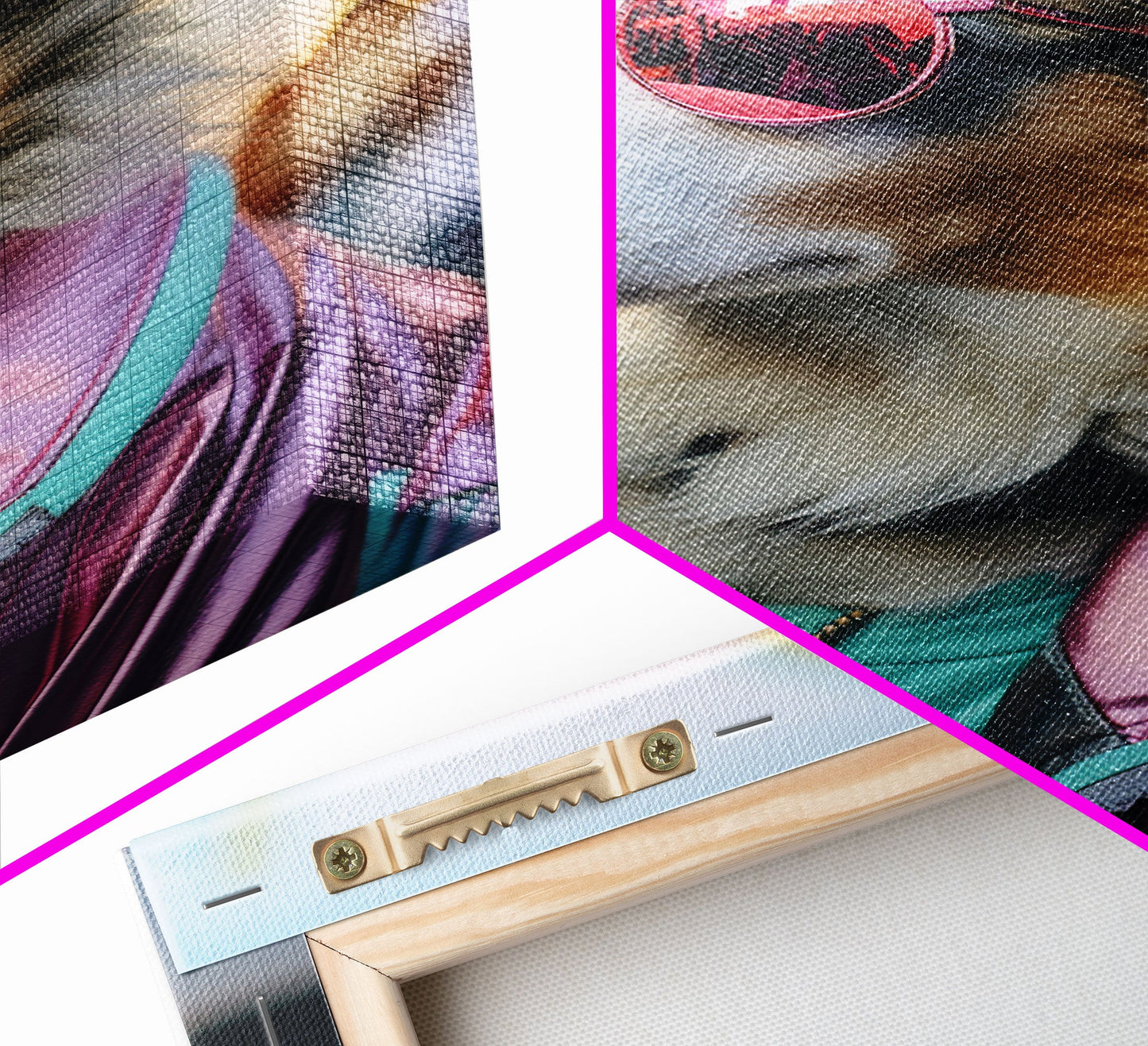 Border Collie Wall Print, Dog Wall Art, Dog With Shades, Pink Hoodie, Funny Art, Framed Wall Art, Framed Canvas, Wall Print, Wall Canvas