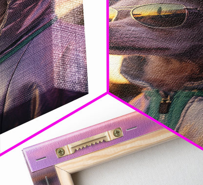 Chihuahua Wall Print, Dog Wall Art, Dog Sunglasses, Dog In Pink Hoodie, Funny Art, Framed Wall Art, Framed Canvas, Wall Print, Wall Canvas