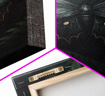 Butterfly In Woods, Butterfly Wall Decor, Dark Art, Green Wall Art, Insect Wall Decor, Wall Decor, Canvas Print, Wall Art, Framed Canvas