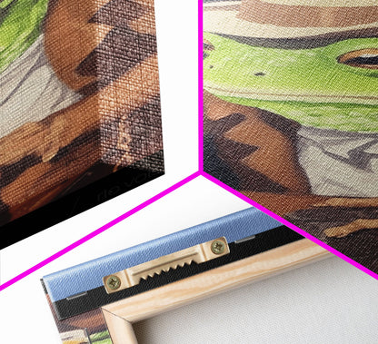 Sad Cowboy Frog Havin' a Beer, Cowboy Frog Framed Canvas Print