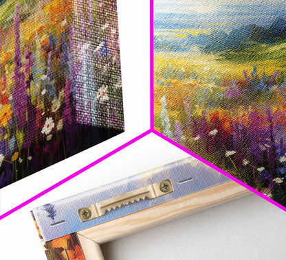 The Meadow, Gallery Wall Art, Framed Canvas Print, Original Oil Painting Reproduction Print, Landscape Art, Guest Room Decor