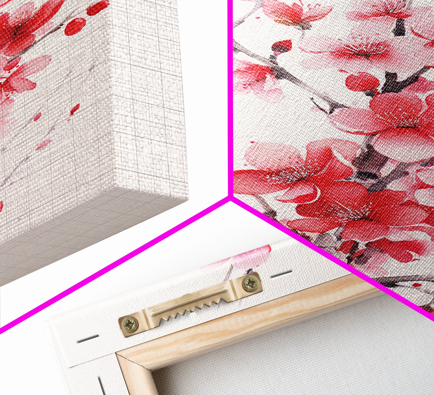 Cherry Blossom, Pink Flowers, Floral Wall Art, Nature Art, Canvas Print, Wall Art, Vertical Art, Housewarming Gift, Country Home Wall Art