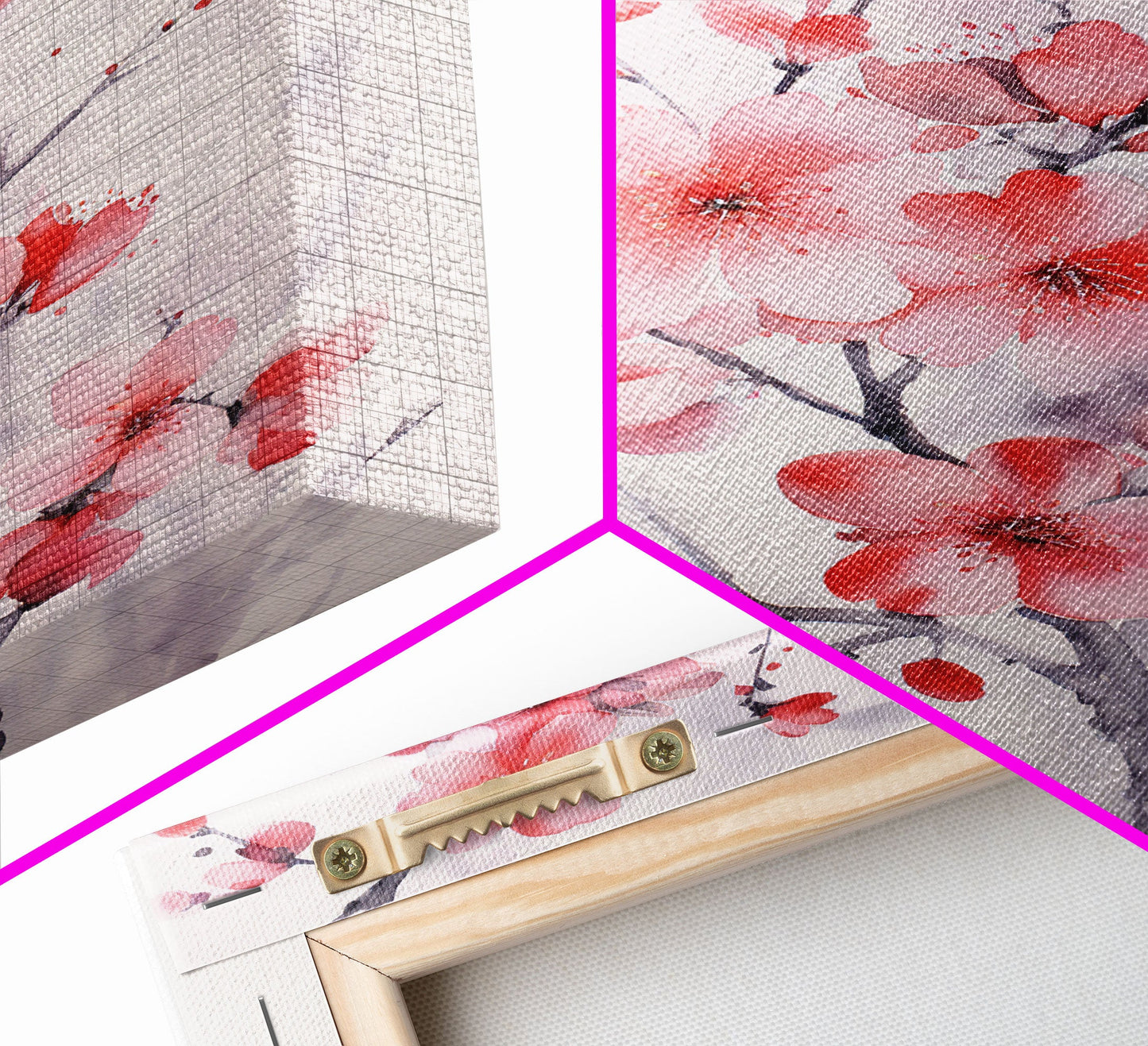 Cherry Blossom, Japanese Wall Art, Floral Wall Print, Nature Art, Canvas Print, Wall Art, Vertical Art, Modern Home Decor, Gift For The Home