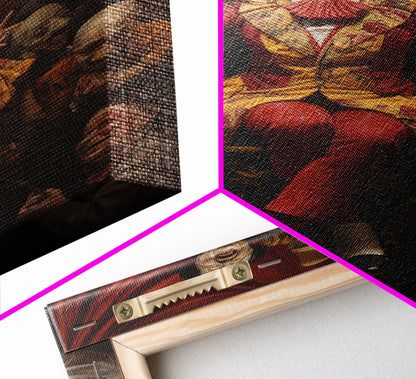 The Macabre Circus, Halloween Canvas Print / Framed Canvas, Victorian Gothic Oil Painting Print, Circus Decor, Macabre Horror Prints