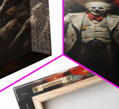 The Cursed Circus, Halloween Canvas Print / Framed Canvas, Victorian Gothic Oil Painting Print, Circus Decor, Macabre Horror Prints