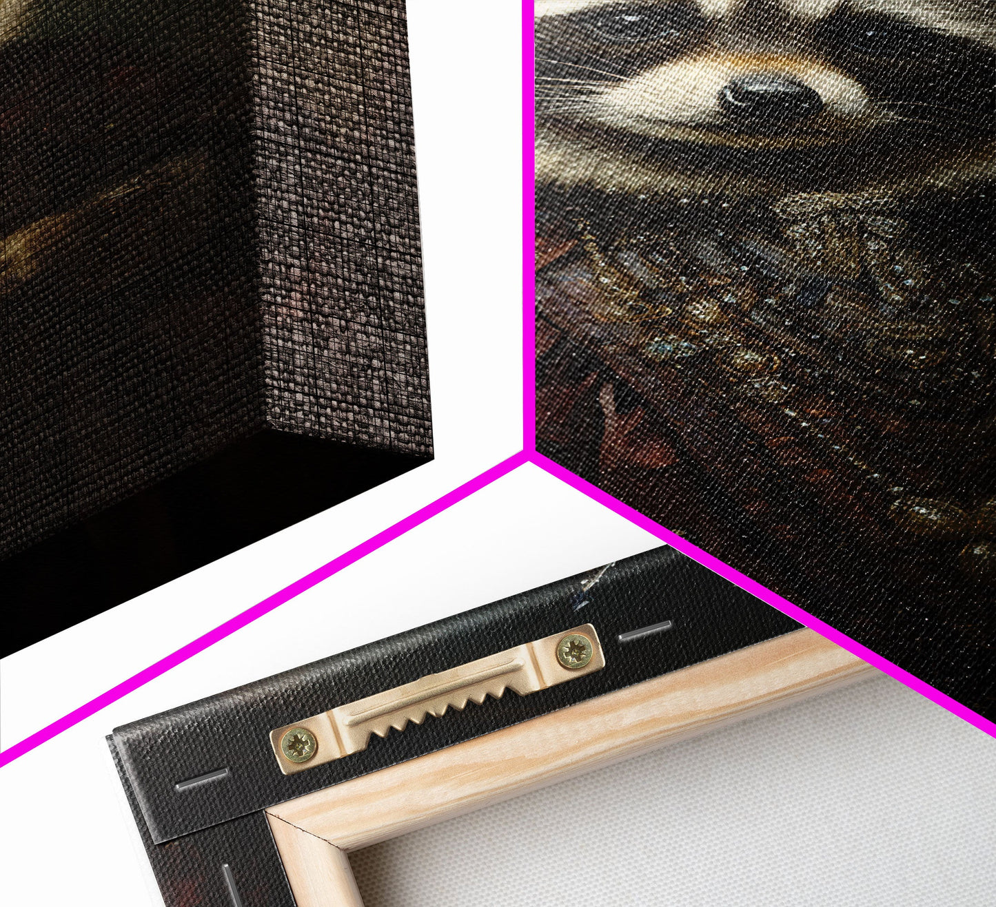 The Raccoon King, Framed Canvas Print Or Canvas, Victorian Animal Print Oil Painting, Funny Halloween Decor