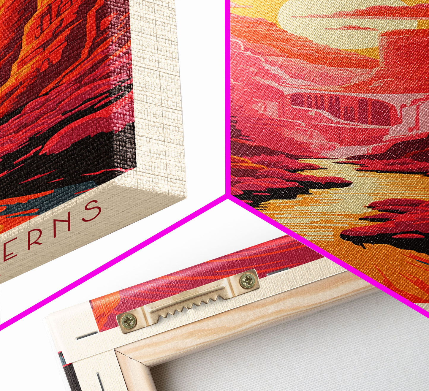 Carlsbad Caverns National Park New Mexico Travel Art, National Park Print, Minimalist Travel Art, Midcentury Modern Style Landscape Painting