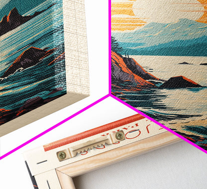 Kenai Fjords National Park Alaska Travel Art, National Park Print, Minimalist Travel Art, Midcentury Modern Style Landscape Painting