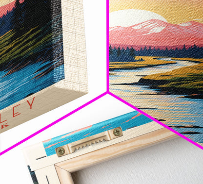 Kobuk Valley Nationalpark, Alaska Reisekunst, Nationalpark-Druck, Minimalistische Reisekunst, Landschaft im Midcentury Modern Retro-Stil