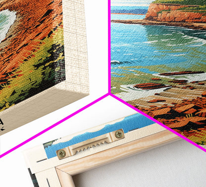 Acadia National Park Maine Travel Art, National Park Print, Minimalist Travel Art, Midcentury Modern Style Landscape Painting