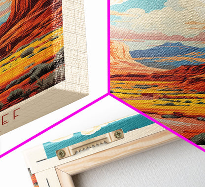 Capitol Reef National Park Utah Travel Art, National Park Print, Minimalist Travel Art, Midcentury Modern Style Landscape Painting