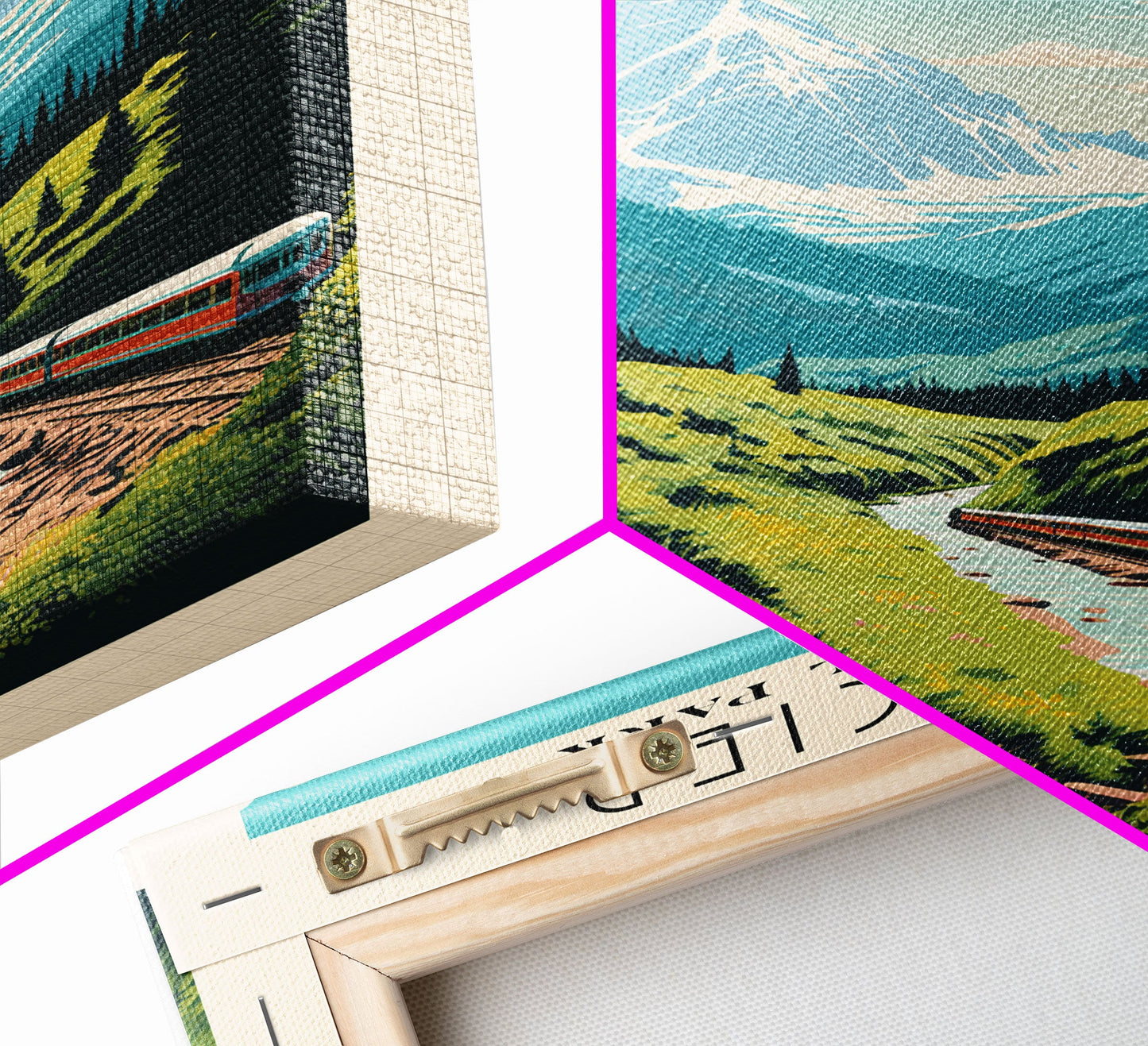 Glacier National Park Montana Travel Art, National Park Print, Minimalist Travel Art, Midcentury Modern Style Landscape Painting