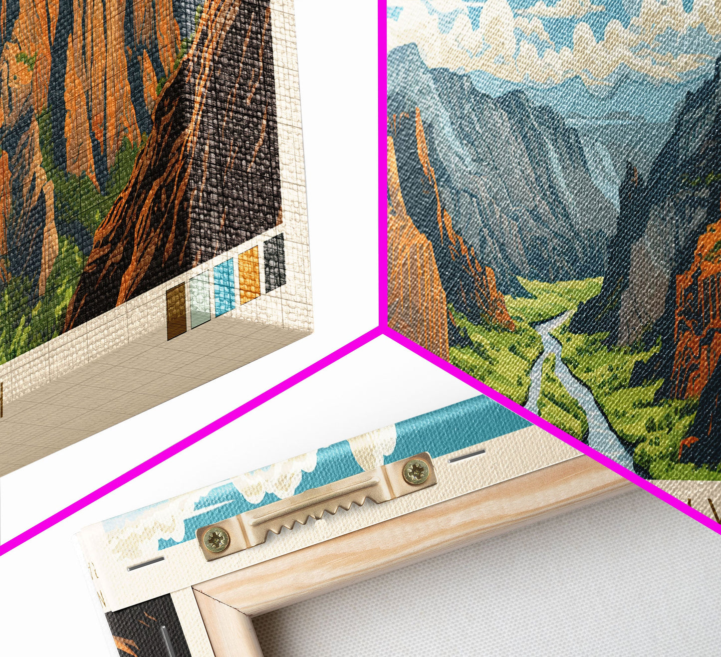 Black Canyon Of The Gunnison National Park, Panoramic Colorado Travel Art, National Park Print, Minimalist Travel Art, Midcentury Modern