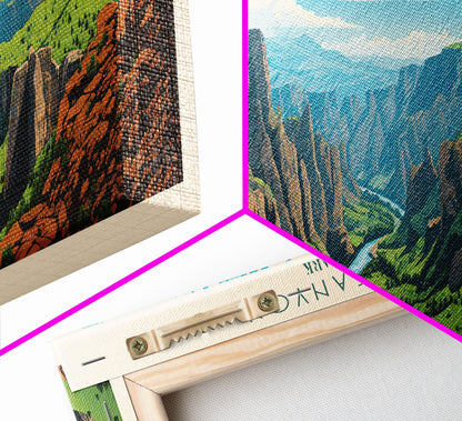 Black Canyon Of The Gunnison National Park, Panoramic Colorado Travel Art, National Park Print, Minimalist Travel Art, Midcentury Modern