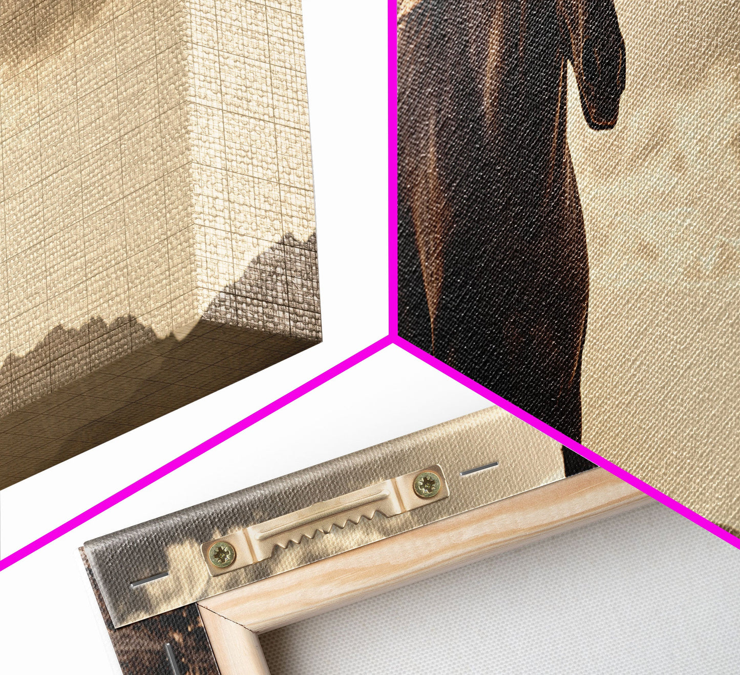 Canvas Wall Art, Horse Photography Print, Framed Canvas Print, Horse Wall Decor, Panoramic Wall Art, Large Wall Art, Rustic Decor