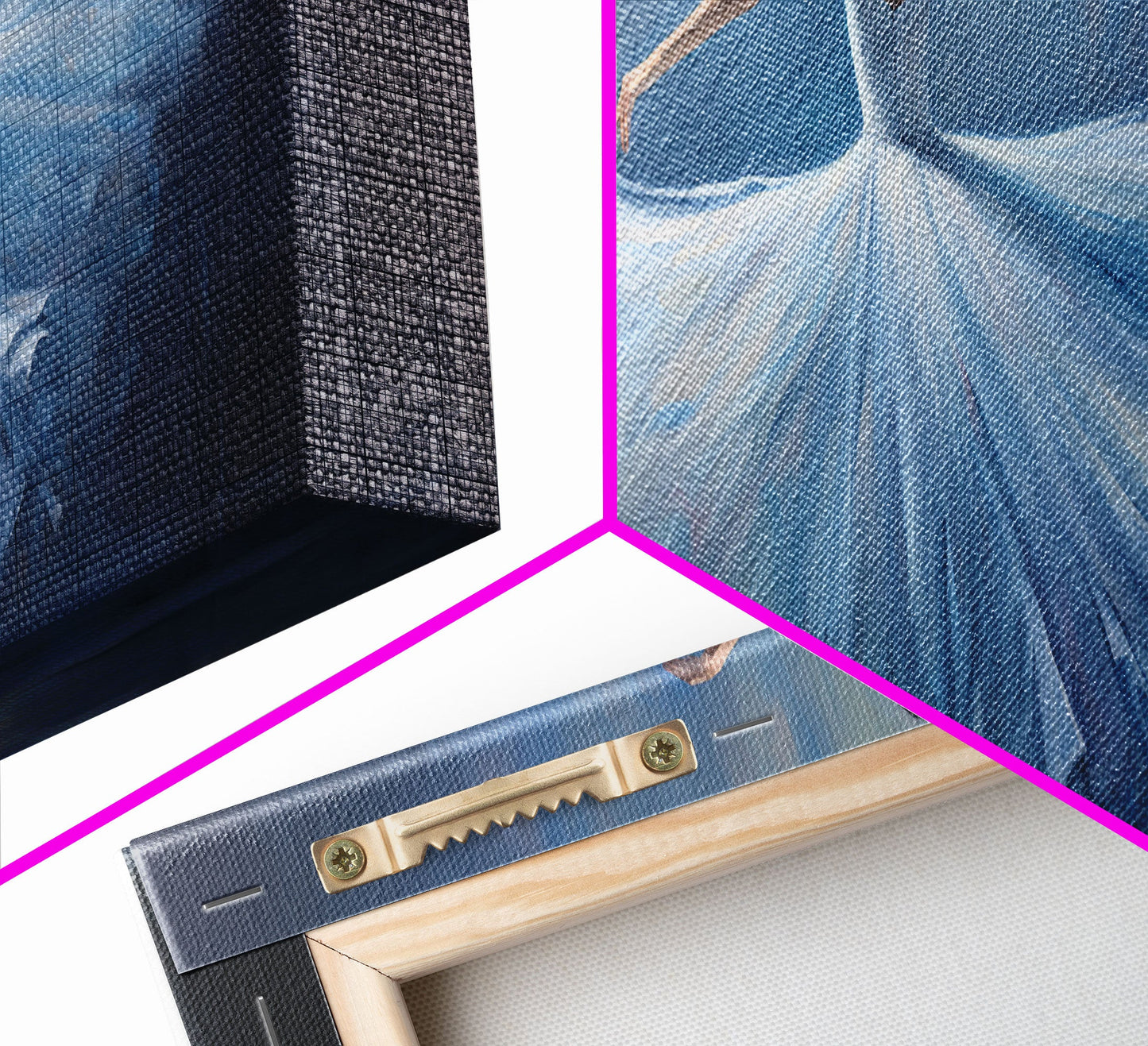 Ballerina Wall Art Watercolor Framed Canvas Print, Ballet Wall Decor, Ballet Prints, Ballerina Tutu and Slippers, Girl Room Nursery Art