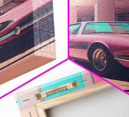 Classic Car Wall Art, Retro Art, Canvas Print, Wall Hanging, Portrait Art, Car Wall Art, Realtor Thank You, Apartment Wall Decor, Office Art