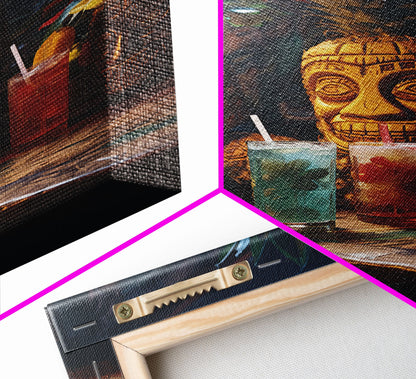 Cocktail Print, Bar Cart Wall Art, Canvas Print, Wall Hanging, Portrait Art, Cocktail Art, Retirement Gifts, Apartment Wall Decor, RV Decor