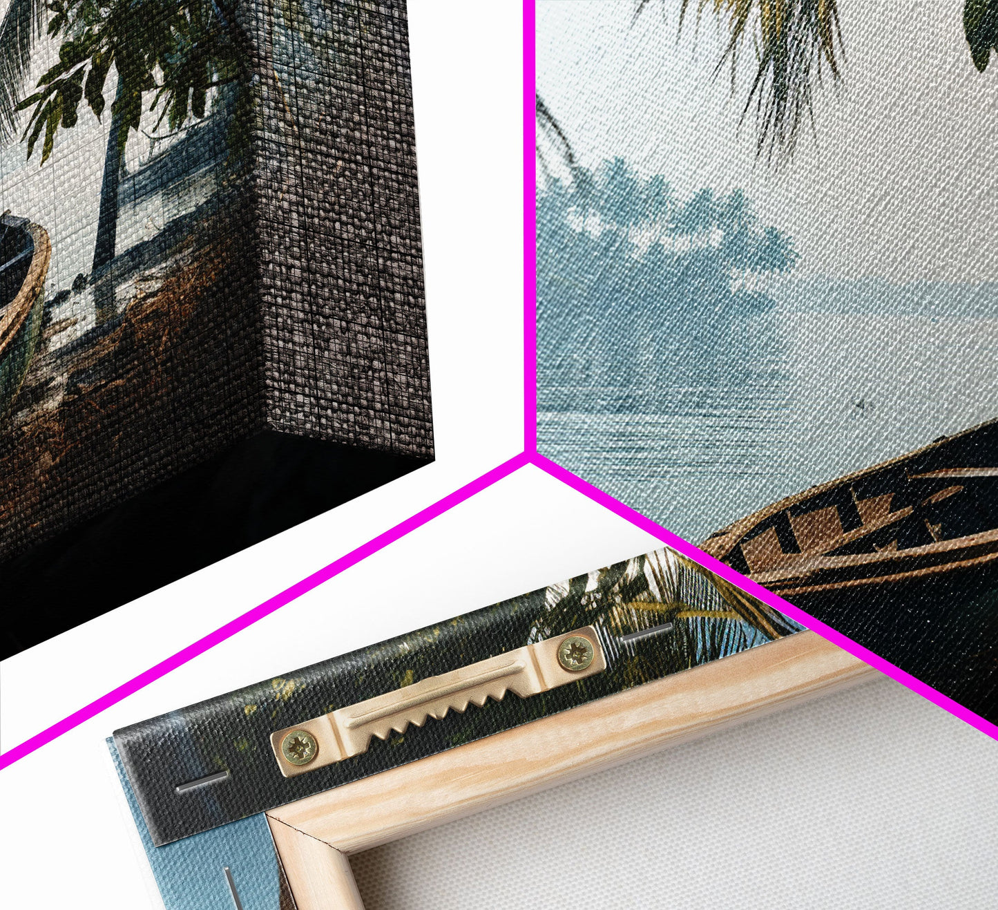 An Abandoned Canoe In The Florida Everglades - Florida Art - Framed Canvas Print - Liminal Spaces - Cool Wall Art - Eclectic Decor