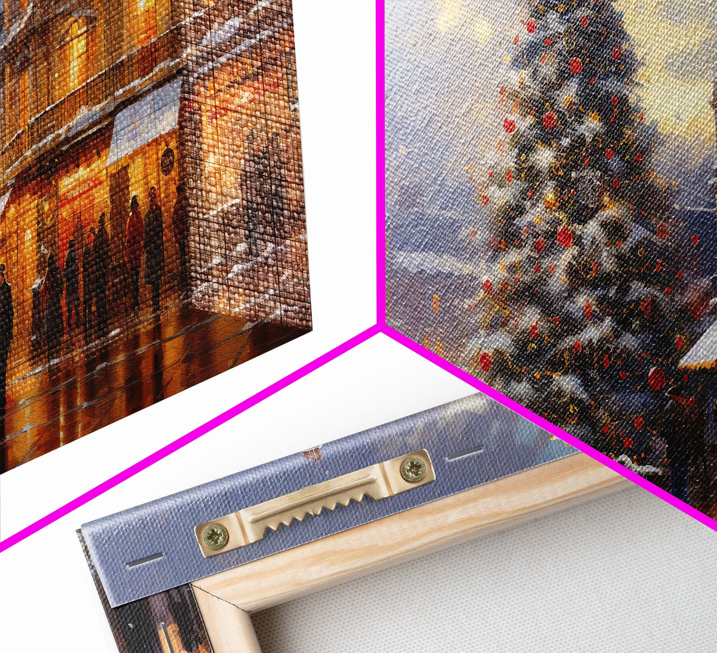 Christmas Tree In The Town Square - Winter Wonderland Canvas Print - Christmas Village - Christmas Decor - Winter Centerpiece