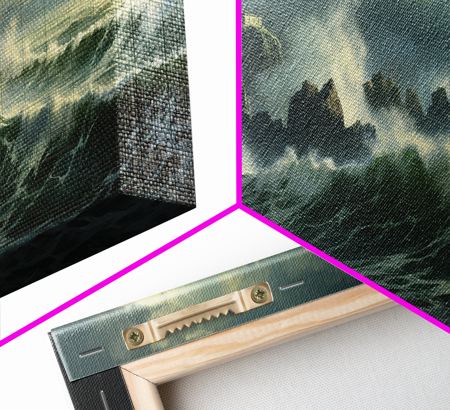 Lighthouse In The Storm, Framed Canvas Print, Nautical Decor, Nautical Painting, Guest Room Art, Moody Decor