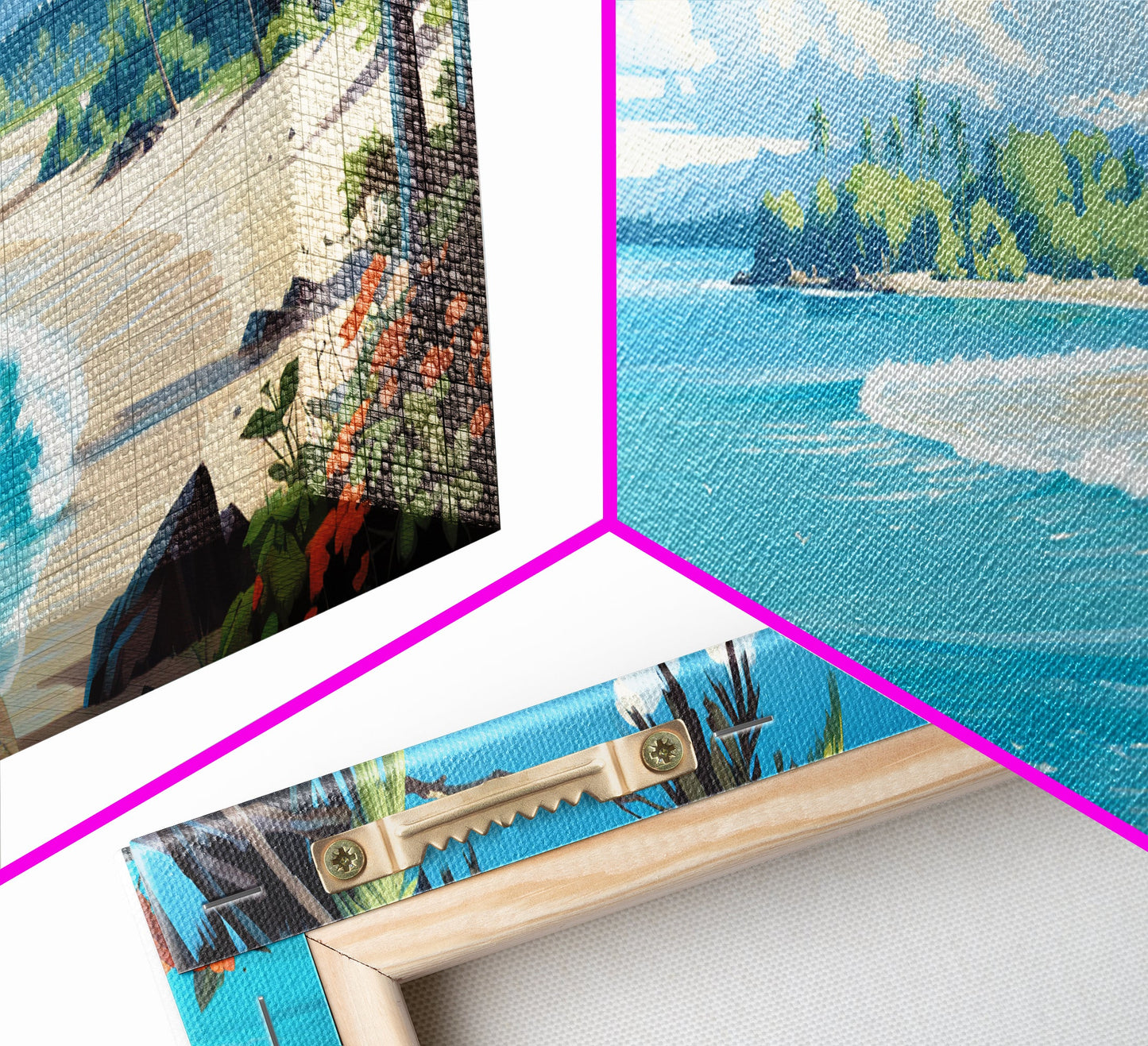 The Beach - Tropical Painting Framed Canvas Print - Hawaii Art - Tropical Decor - Above Sofa Wall Art - Wall Hanging