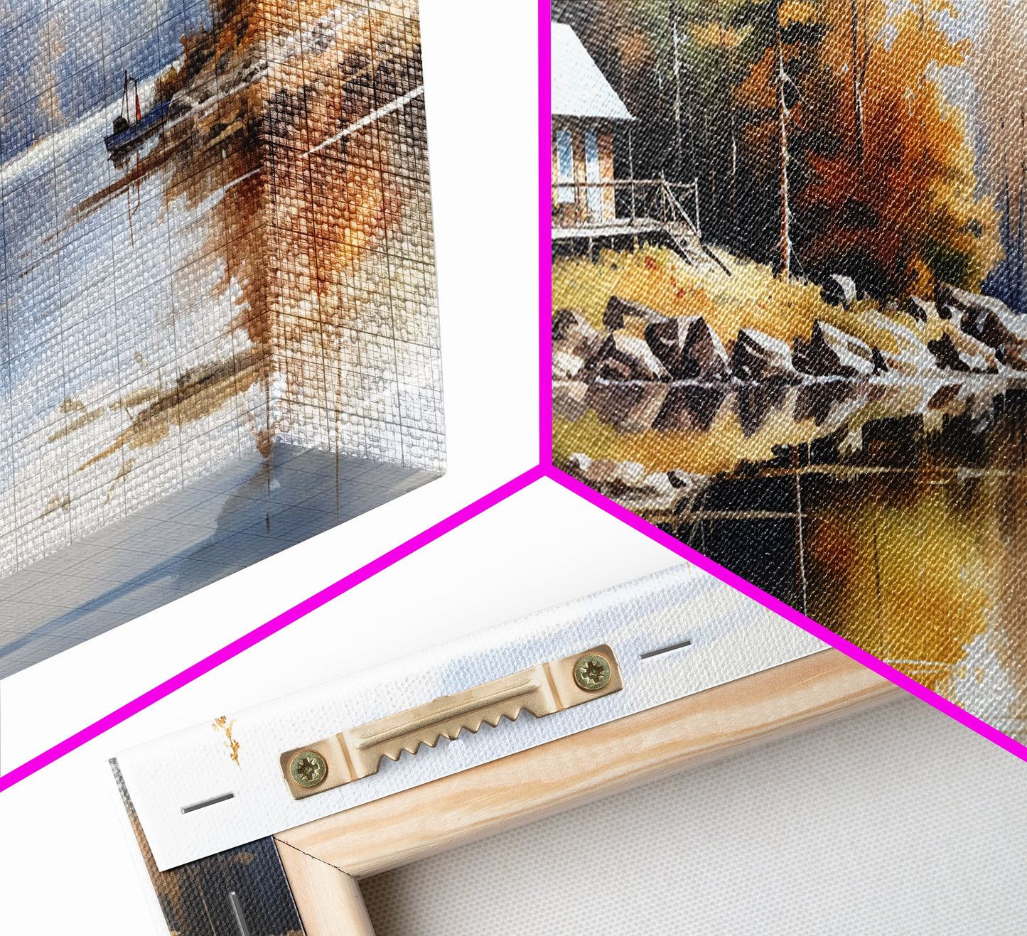 Rustic Lake Cabin at Dusk Watercolor Painting | Peaceful Wilderness Landscape Canvas Print | Modern Country Decor and Nature Lovers