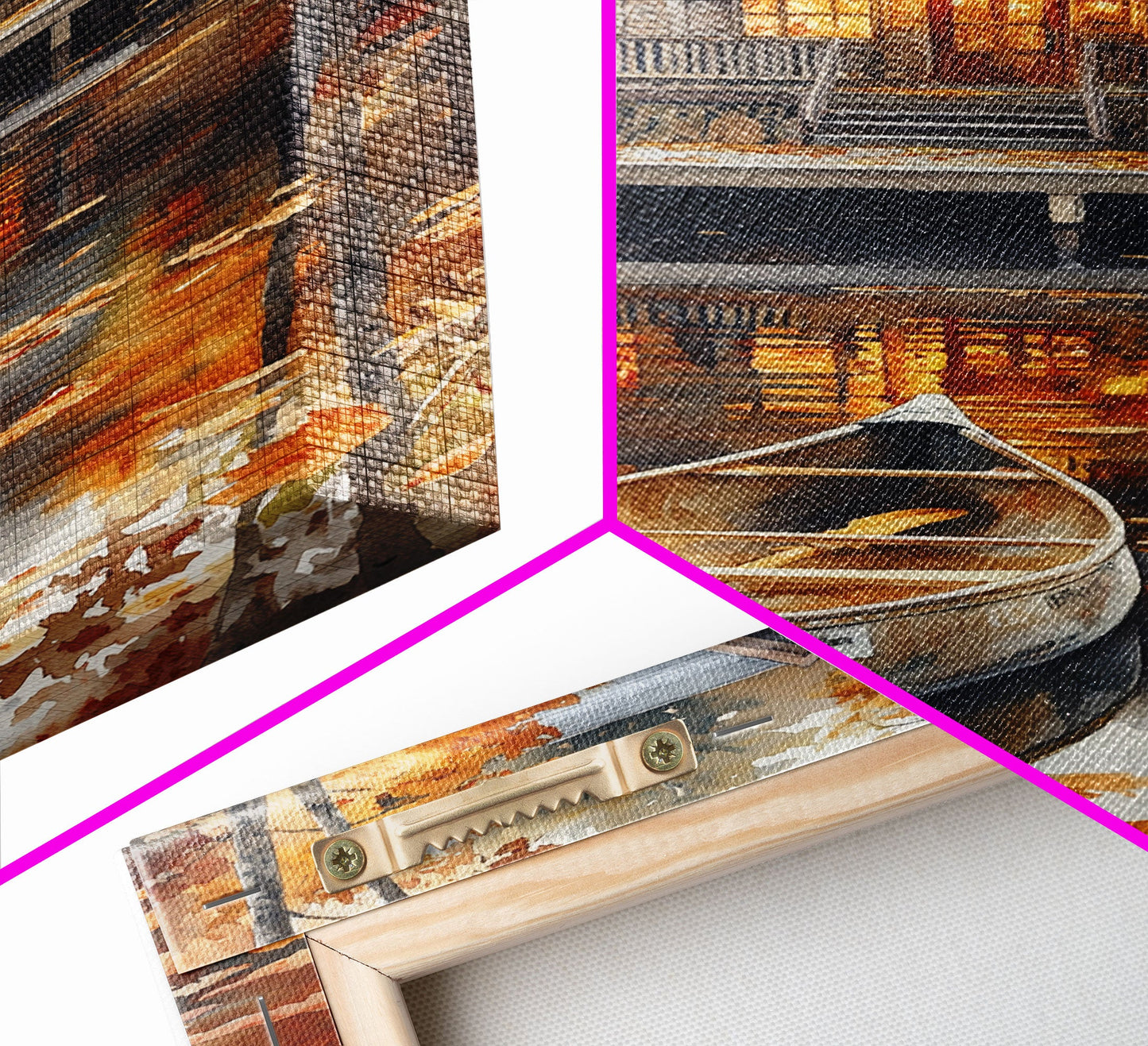 Canoe on the Lake, Lake House Decor, Framed Wall Art Canvas Print, Fall Decor, Seasonal Decor, Holiday Decor Gift