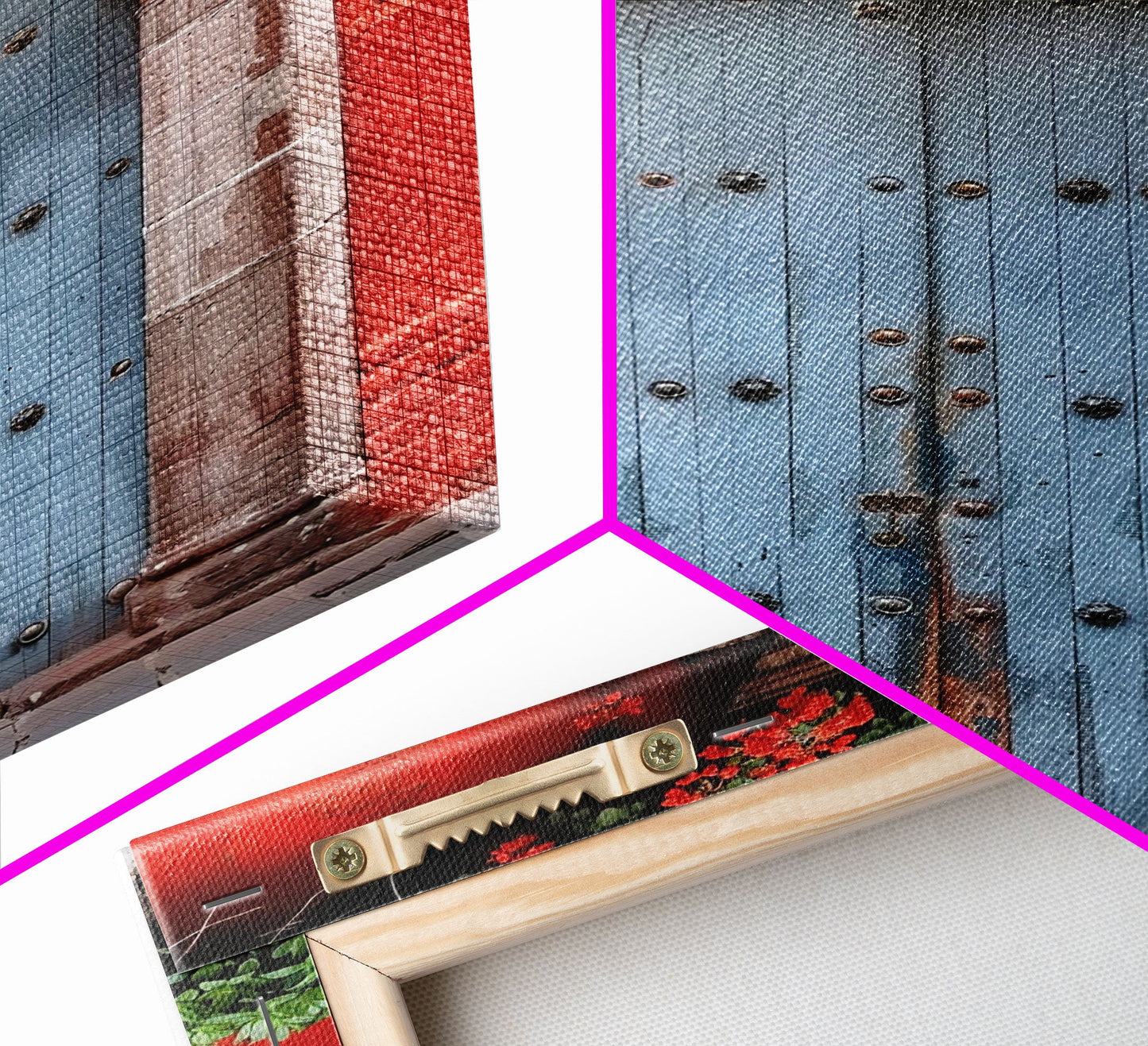 Change1 Indian Wall Art, Colorful Indian Doors, Framed Canvas Print, Painting Print, Traditional Hindu Architecture, Ready To Hang