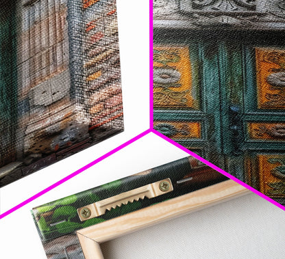 Change223 Colorful Indian Architecture Canvas Print, Traditional Art if India, Photography Print, Indian Wall Art, Living Room Decor