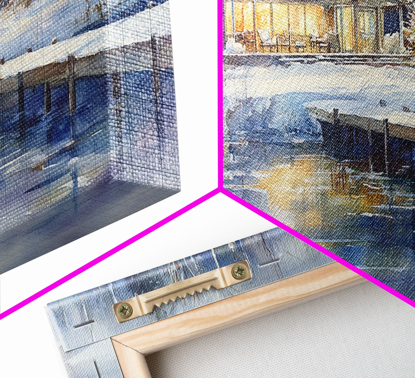 Christmas home decor, canvas print, winter landscape art, Christmas tree art, Christmas wall art, framed art, holiday wall art