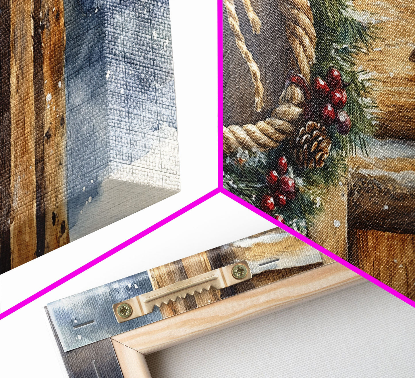 Christmas door decor, rustic Christmas decor, canvas print, Christmas decor wood, Christmas wall decor, holiday wall art