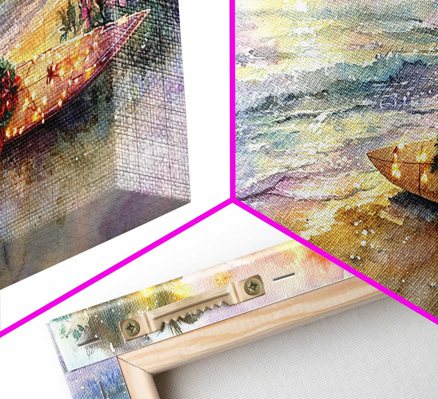 Christmas Surfboard Beach Decor Canvas Print | Tropical Coastal Christmas Art | Beach Christmas Wall Art | 2024 Holiday Decor | Gift Idea