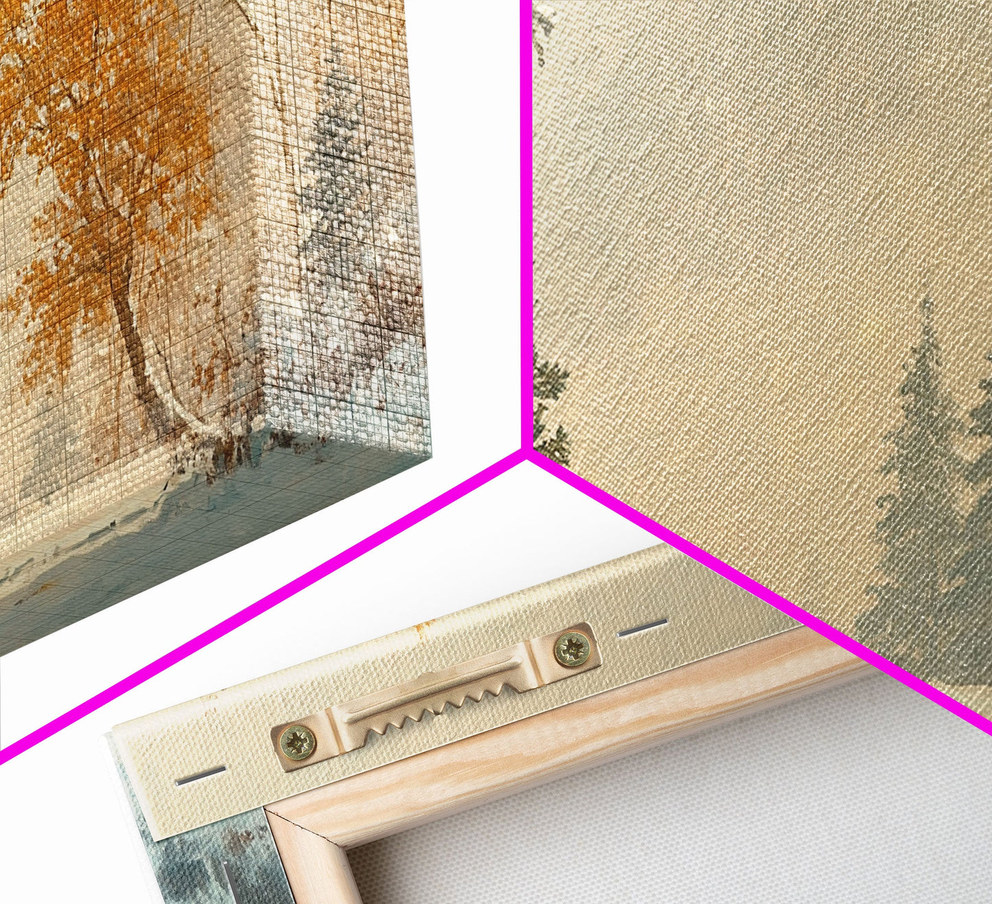 Subdued Winter Landscape, Moody Landscape Painting, Framed Canvas Print, classic Christmas wall art for holiday decor