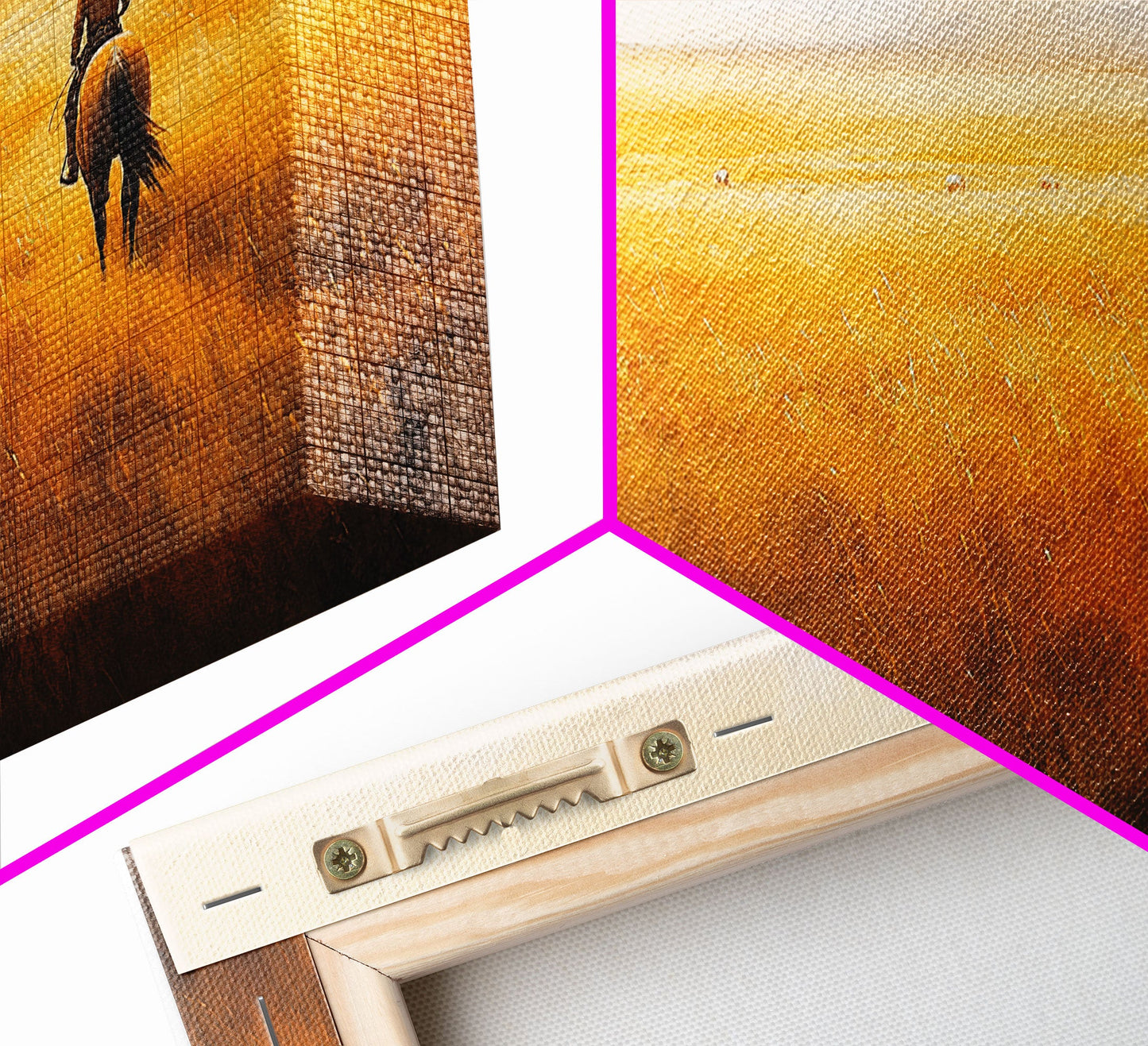 Herding Cattle Across Plains Framed Canvas Print Tall Art Rustic Autumn Landscape Western Country Decor Fall Home Wall Art Farmhouse Gift