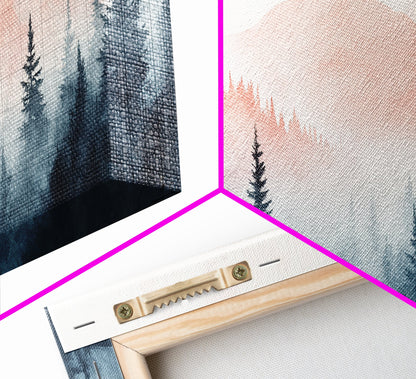 Misty Mountain Panoramic Print, Wood Framed Wall Art, Dark & Moody Home Decor, Fog Over The Blueridge Mountains