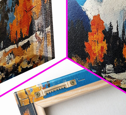 Landscape Wall Art Framed - Horizontal Landscape Print - Fall landscape Painting - Panoramic Landscape Wall Art - Woodlands Painting - Nature Art